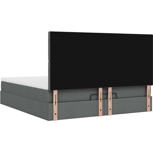 VidaXL Otomanski krevet s madracem tamnosivi 160x200cm od tkanine Slike