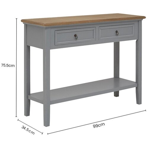 Premier Housewares Sivi pomoćni stol od masivne paulovnije 34,5x99 cm Henley &amp;ndash; Slike