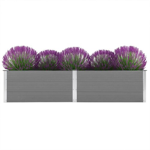  Vrtna posuda za sadnju 250 x 50 x 54 cm WPC siva Slike
