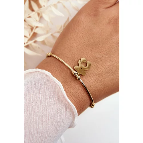Kesi Women's steel teddy bear stringing bracelet, gold