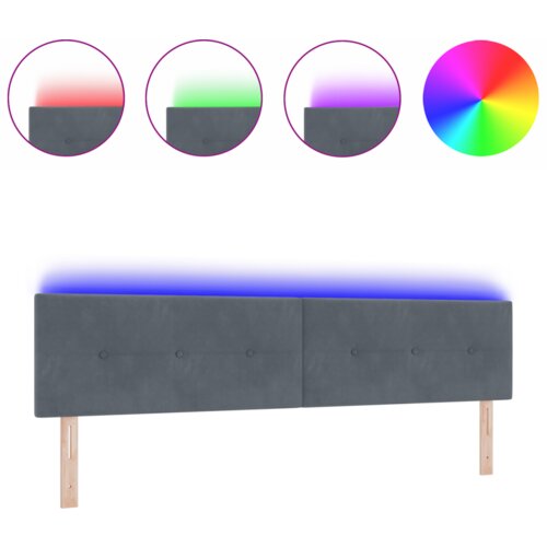 VidaXL led uzglavlje s dugmadi s nabranim tamnosivim bar&amp;scaron;unom 100 cm Slike