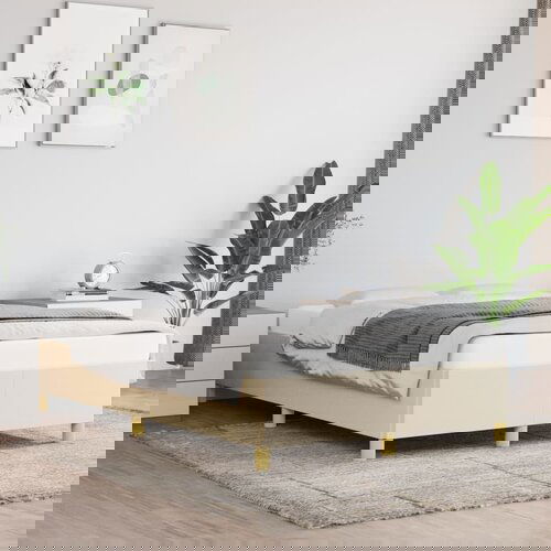 The Living Store Posteljni okvir krem 120x200 cm blago - Posteljni Okvir, (21523128) Slike