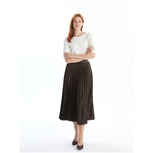 LC Waikiki Lcwk Elastic Waist Satin Women Pleated Skirt