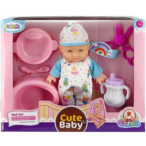  Lutka Cute Baby &ndash; Realističen dojenček z dodatki za igro Modra Cene