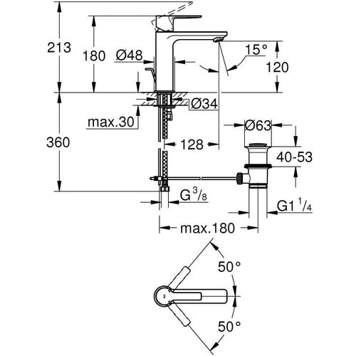 Grohe Lineare baterija za umivaonik S &amp;ndash; size 32114001 Slike
