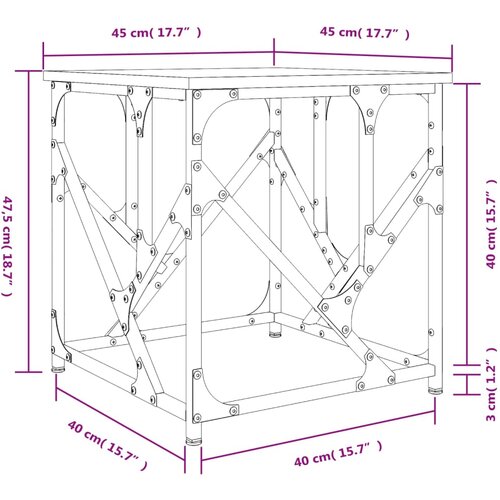  Stolić za kavu boja hrasta 45 x 45 x 47,5 cm konstruirano drvo Slike