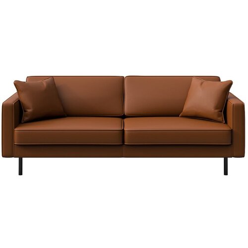 MESONICA Usnjena sedežna garnitura v konjak rjavi barvi 207 cm Kobo – Cene