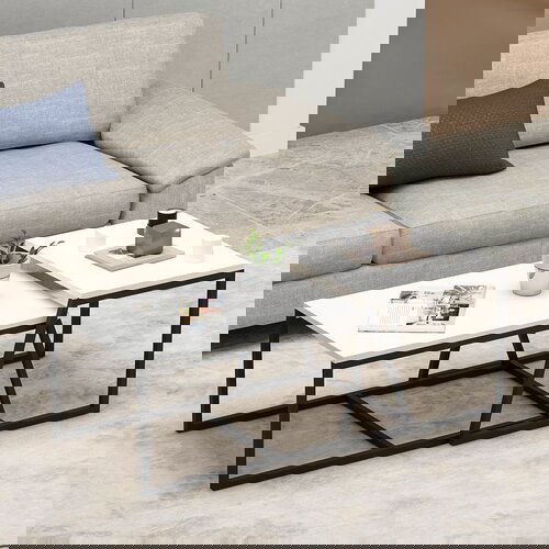 Hanah home Minimal - White White Coffee Table Cene