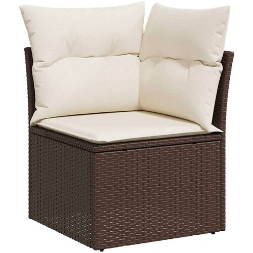 vidaXL 6-dijelni set vrtnih sofa od poliratana s jastucima smeđi Cijene