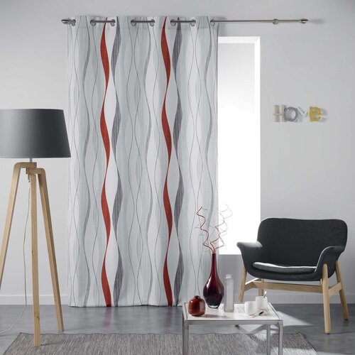 Douceur d int&amp;eacute;rieur Crvena/bijela zavjesa 140x260 cm Ondulys &amp;ndash; Slike