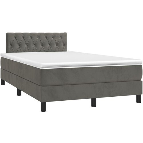  Krevet box spring s madracem LED tamnosivi 120 x 200 cm bar&amp;scaron;un Slike