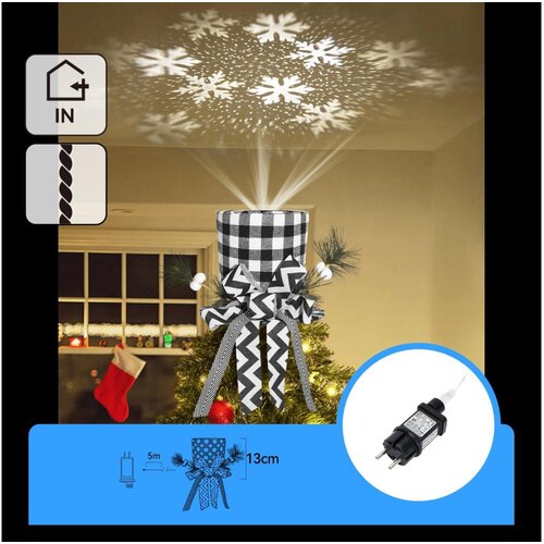 Aigostar LED božićni projektor snežnih pahuljica LED/5W/230V hladna bela crna/bela Slike