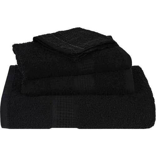 VidaXL 12-dijelni set ručnika crni 360 gsm 100 % pamuk Slike