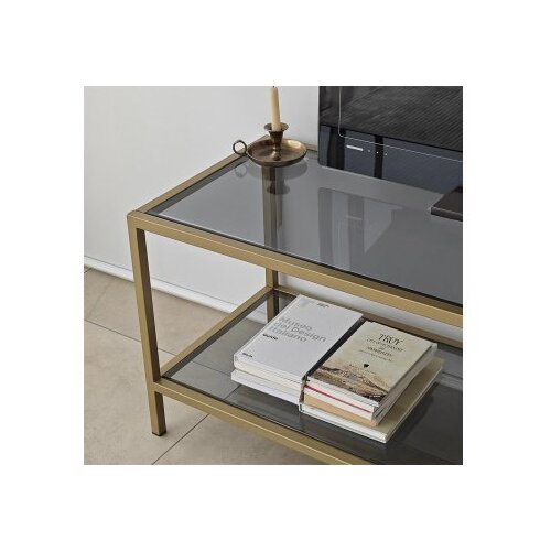 Hanah home basic - dark grey, gold dark greygold tv stand Slike
