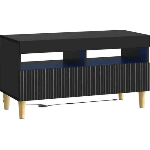 vidaXL LED TV kabinet ARNHEM 81 x 35 x 43 cm Crna Konstruirano drvo - Crna Cene