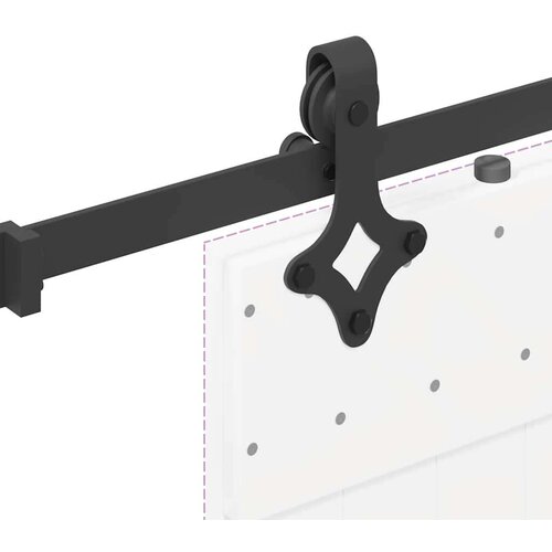 VidaXL Pribor za klizna vrata 152,5 cm čelični crni Slike