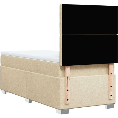 VidaXL Okvir kreveta s oprugama i madrac krem 80x200 cm od tkanine Slike