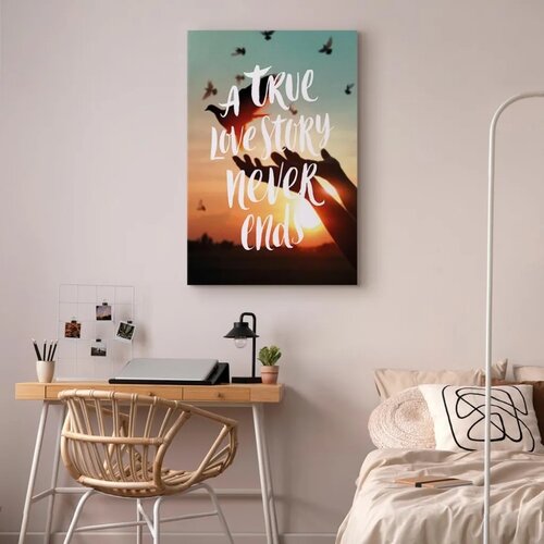  Slika - A True Love Story Never Ends (1 Part) Vertical 40x60 Na talijanskom platnu Slike