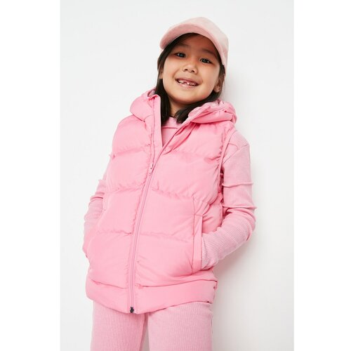 Trendyol Pink Hooded Pocket Detailed Girl Inflatable Vest Slike