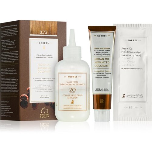 Korres Argan Oil trajna boja za kosu s arganovim uljem nijansa 8.73 Golden Caramel 50 ml Cijene