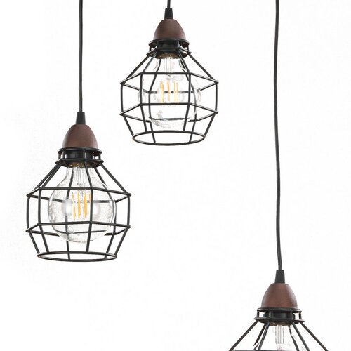 Lesnina XXXL ONLI - Luster na sajli SPIDER 3xE27/15W/230V crna/braon Slike