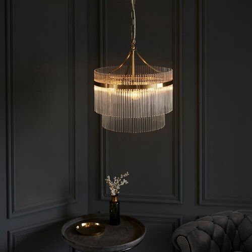  Endon 99167 - Luster na lancu MARIETTA 3xE14/7W/230V mesing/proziran Slike