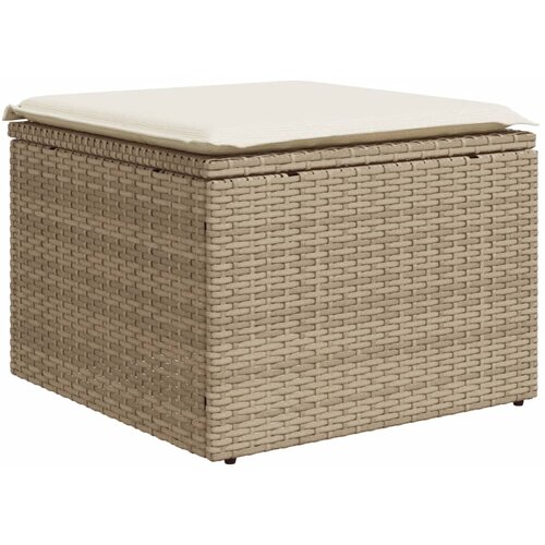  8-dijelni set vrtnih sofa od poliratana s jastucima bež 62 x 62 x 69 cm Slike