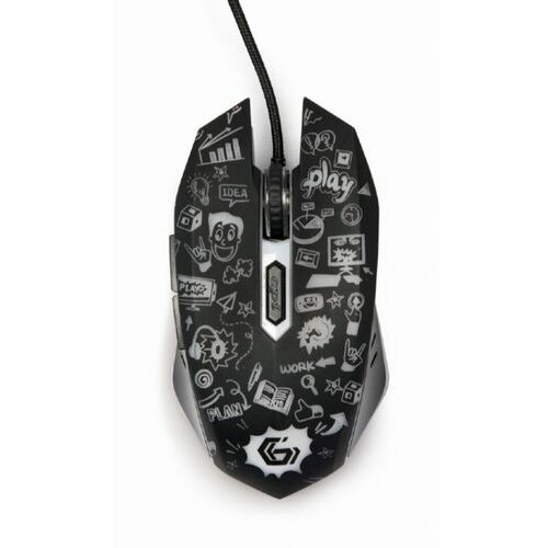 Gembird 6B GRAFIX 01 6 button optical LED mouse, black Cene