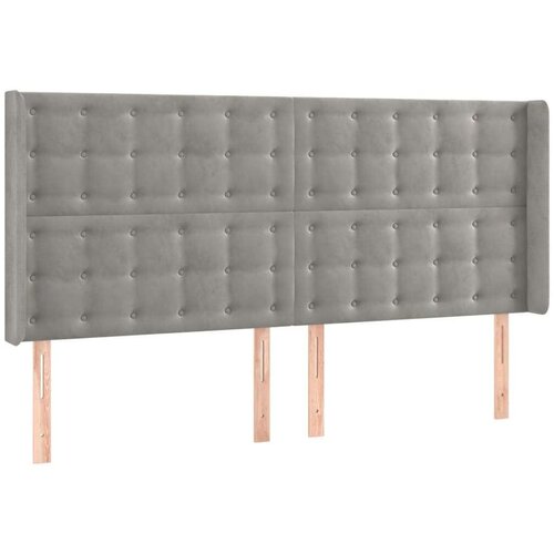  Uzglavlje s u&amp;scaron;ima svjetlosivo 183x16x118/128 cm bar&amp;scaron;unasto Slike