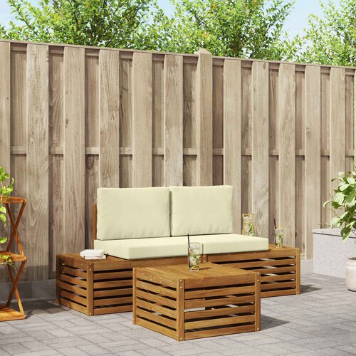  Set vanjskih sofa s jastukom Prirodna i krem 59 x 59 x 37 cm Cene