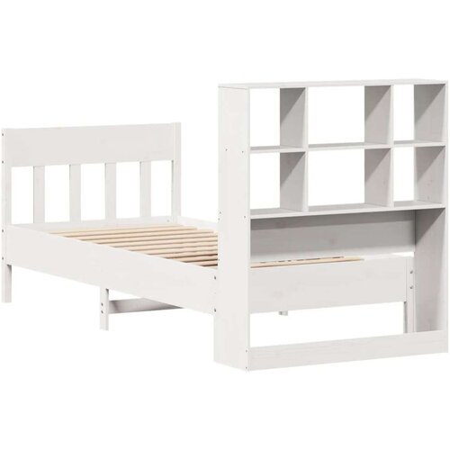 vidaXL Posteljni okvir brez vzmetnice bel 90x200 cm trdna borovina Cene