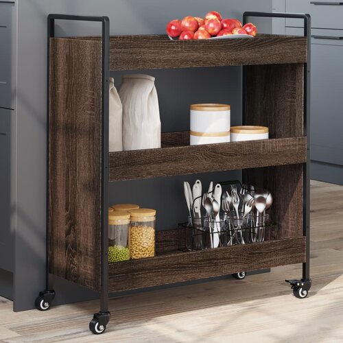 vidaXL Kuhinjska kolica boja hrasta 70 x 30 x 82 cm konstruirano drvo Cijene