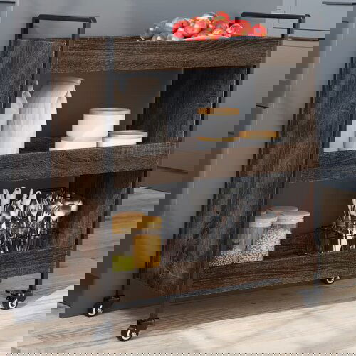 VidaXL Kuhinjska kolica boja hrasta 70 x 30 x 82 cm konstruirano drvo Slike