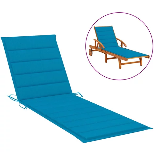 Jastuk za ležaljku za sunčanje plavi 200 x 50 x 3 cm od tkanine