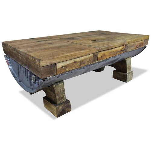Furnova Klubska mizica me&amp;scaron;anega recikliranega lesa 90x50x35 cm, (21913602) Slike