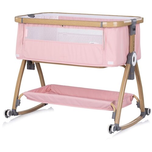 Chipolino kolijevka s bočnom stranicom na spu&amp;scaron;tanje Charisma Powder Pink/Wood Slike