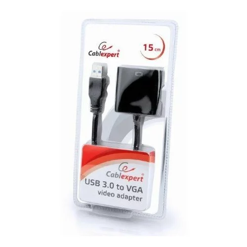 Gembird Adapter USB 3.0 na VGA, črn, blister, (20442258)