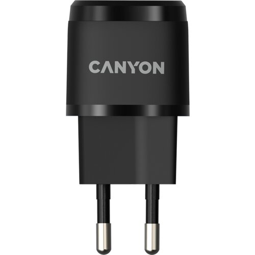 Canyon CNE-CHA20B05 brzi univerzalni zidni punjač 1xUSB-C, 20W, pd, crni Slike