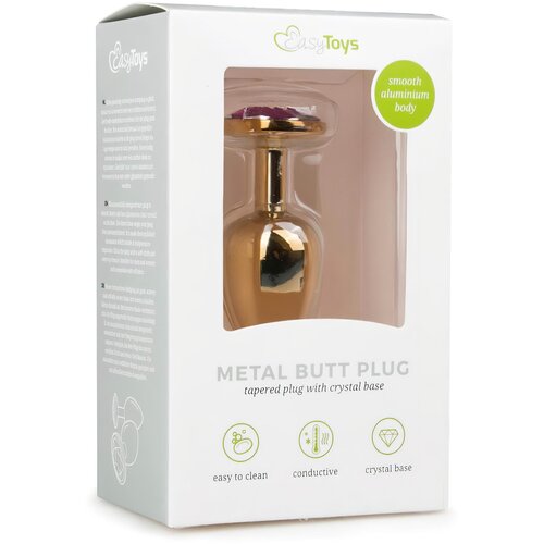 EasyToys - Anal Collection Metalno analni čep - zlatno/ljubičasti Slike