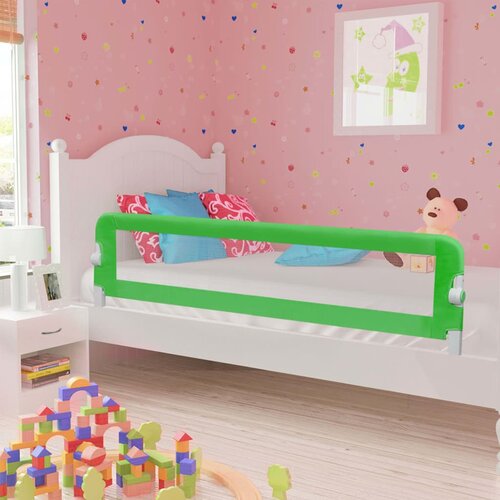 vidaXL Sigurnosna ogradica za dječji krevet zelena 180x42 cm poliester Cijene