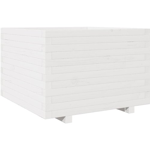  Vrtna sadilica bijela 70x70x49,5 cm od masivne borovine Slike