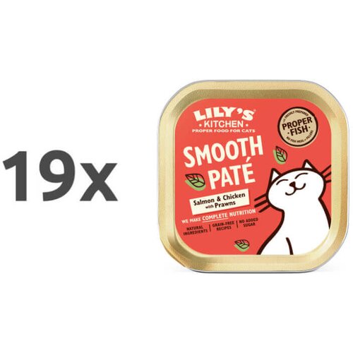 Lily&amp;#039;s Kitchen Smooth Pat&amp;eacute; Adult - losos, pi&amp;scaron;čanec, svinjina in kozice 19 x 85 g Slike