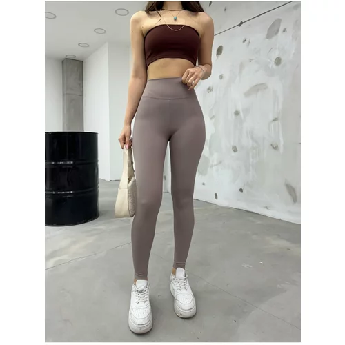 BİKELİFE Women's Ribbed Compression High Waist Knitted Leggings