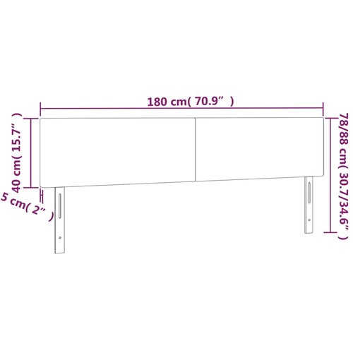  LED uzglavlje krem 180x5x78/88 cm od tkanine Slike