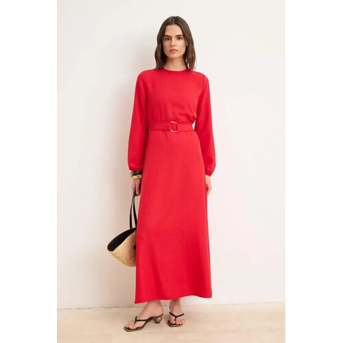 Trendyol Modest Ženska haljina Tctss25Eb00096, Crvena Slike