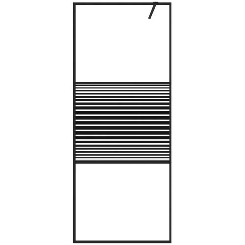 VidaXL Pregrada za tu&amp;scaron; crna 80 x 195 cm s prozirnim staklom ESG Slike