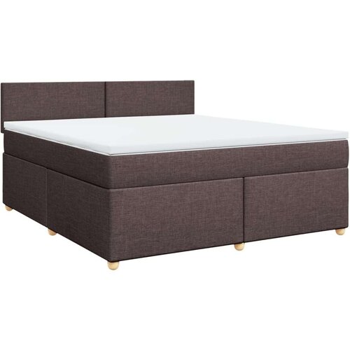 VidaXL Krevet s oprugama i madracem tamnosmeđi 180x200 cm tkanina Slike