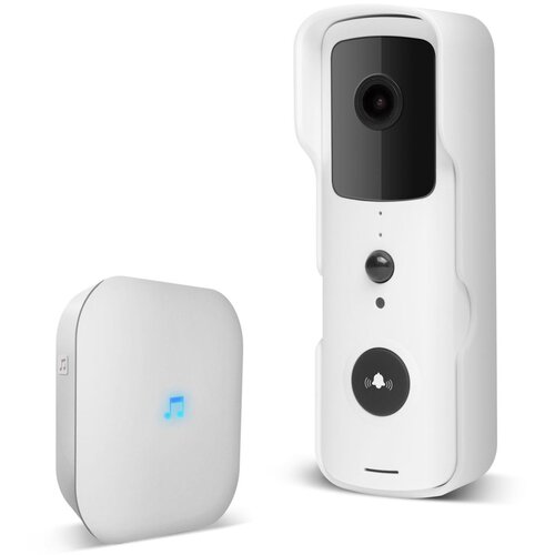 Delight Smart Wi-Fi video doorbell set - battery-powered - MicroSD, FHD, PIR - white Cene