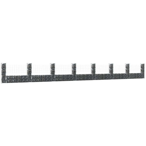 vidaXL Gabionska košara U-oblika s 8 stupova 860x20x100 cm željezna Cijene