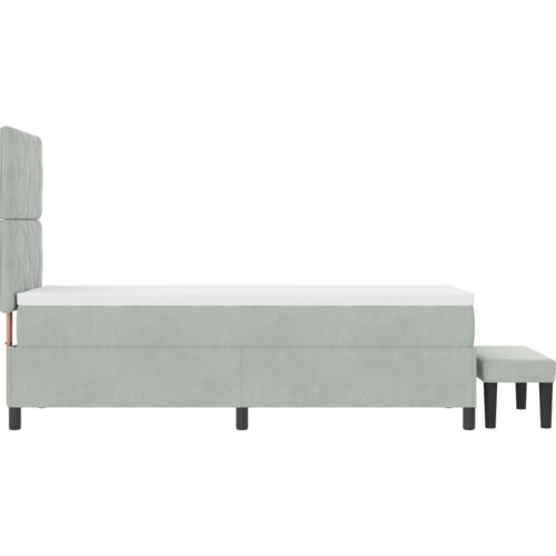 VidaXL Krevet s kutijom opruga s madracem &amp;amp; klupom svijetlosiva 80x200 cm bar&amp;scaron;un Slike